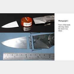 View of the Haslinger knife showing where the micro was taken.