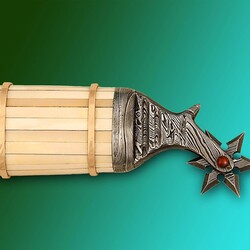 Conquistador Western bowie rondel close up