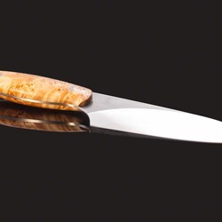 Evolution Chef Knife 142 mm Blade with Blond Maple Burl Handle other view