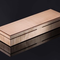 Raindrop Damascus and Premium Curly Koa Carving Set box