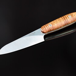 Santuko Paring Knife Handled in Curly Koa main view