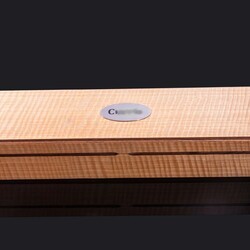 Stainless Damascus and Mammoth Ivory Carving Set box engraving