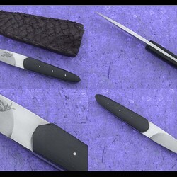 Modern Sgian Dubh with carp skin leather sheath