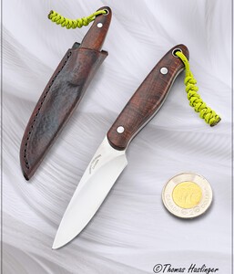 Ironwood Bird and Trout Knife in Nitro V Steel with leather sheath