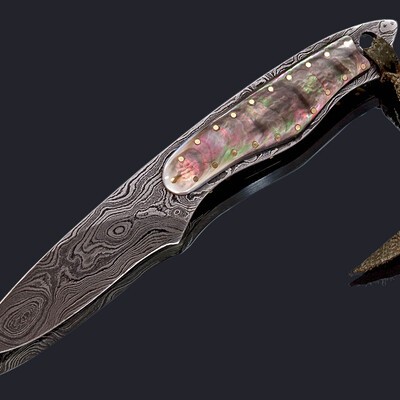 Black Lip Pearl and Damascus Dress Knife