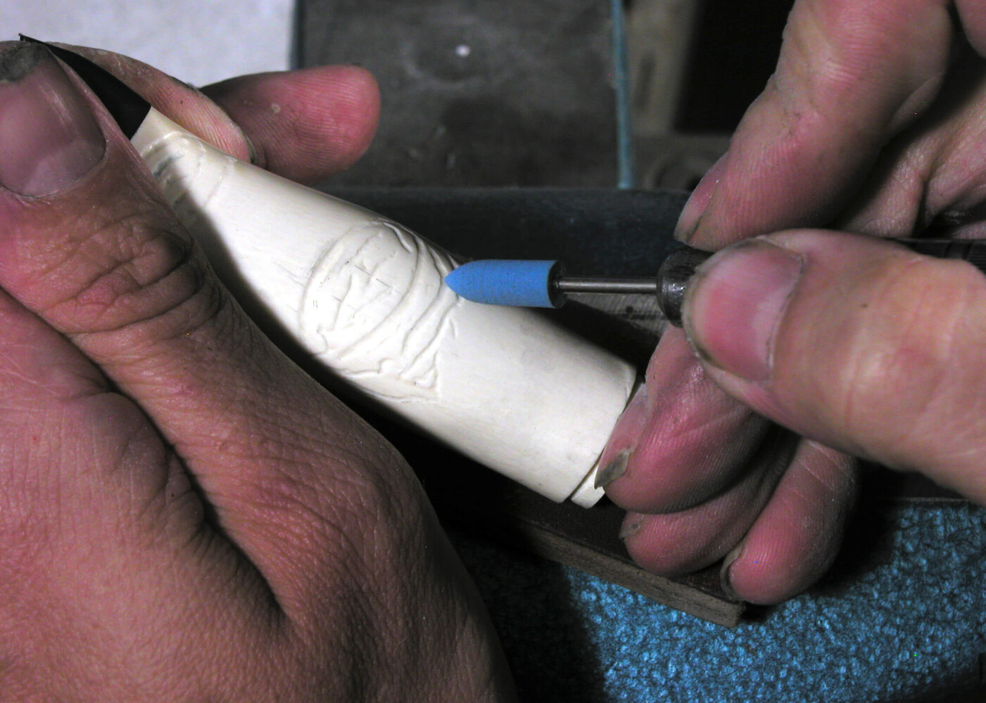 Golden band ring finger polish