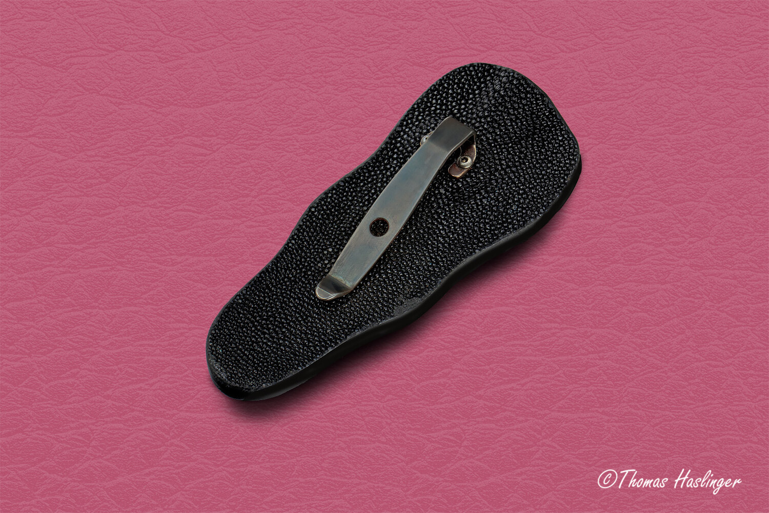 Mother of Pearl and Damascus Dress Knife stingray sheath clip