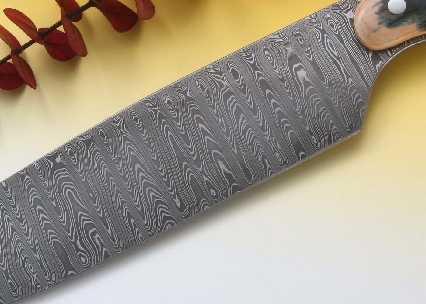 New Generation Damascus Chef Knife close up