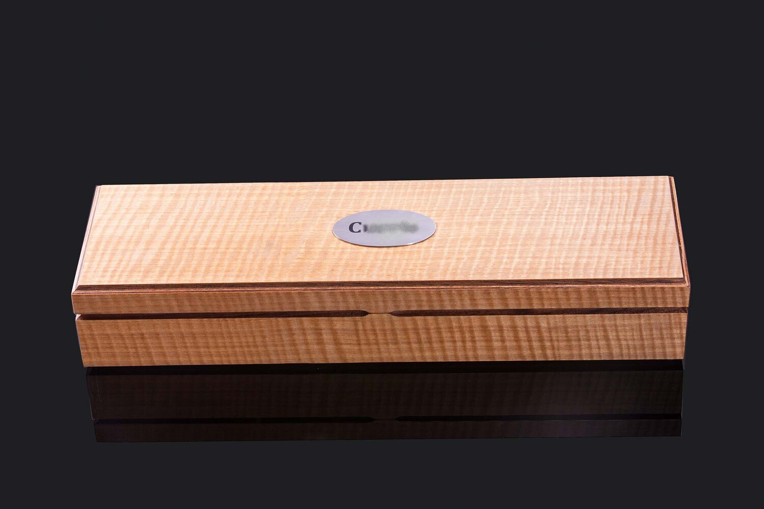 Stainless Damascus and Mammoth Ivory Carving Set box engraving
