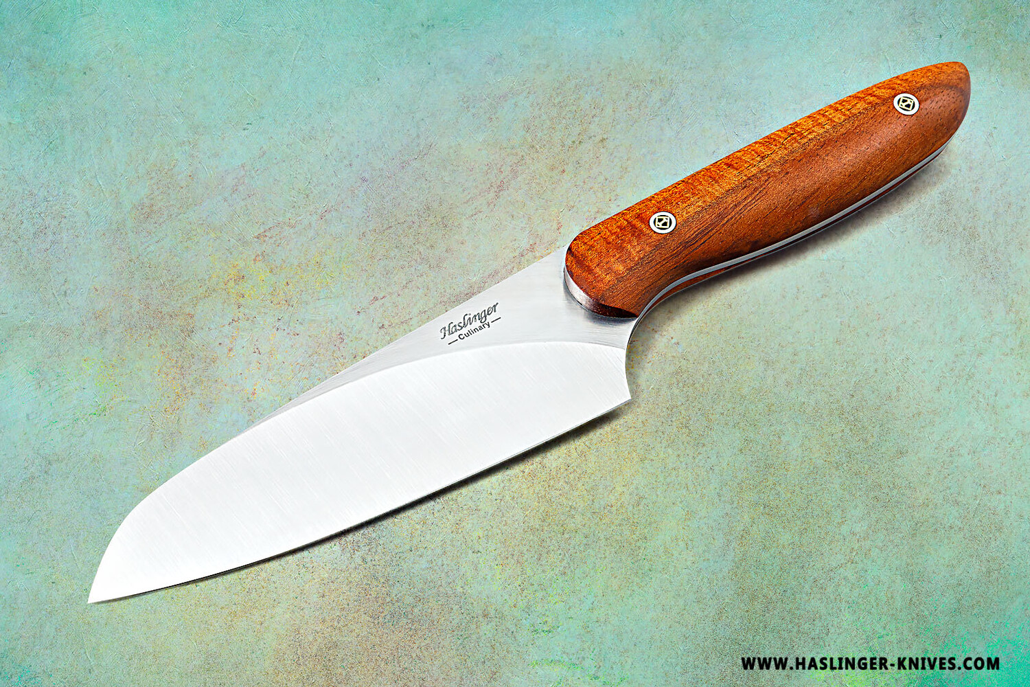 Evolution Chef Knife 142 mm Blade with Quilted Koa Handle