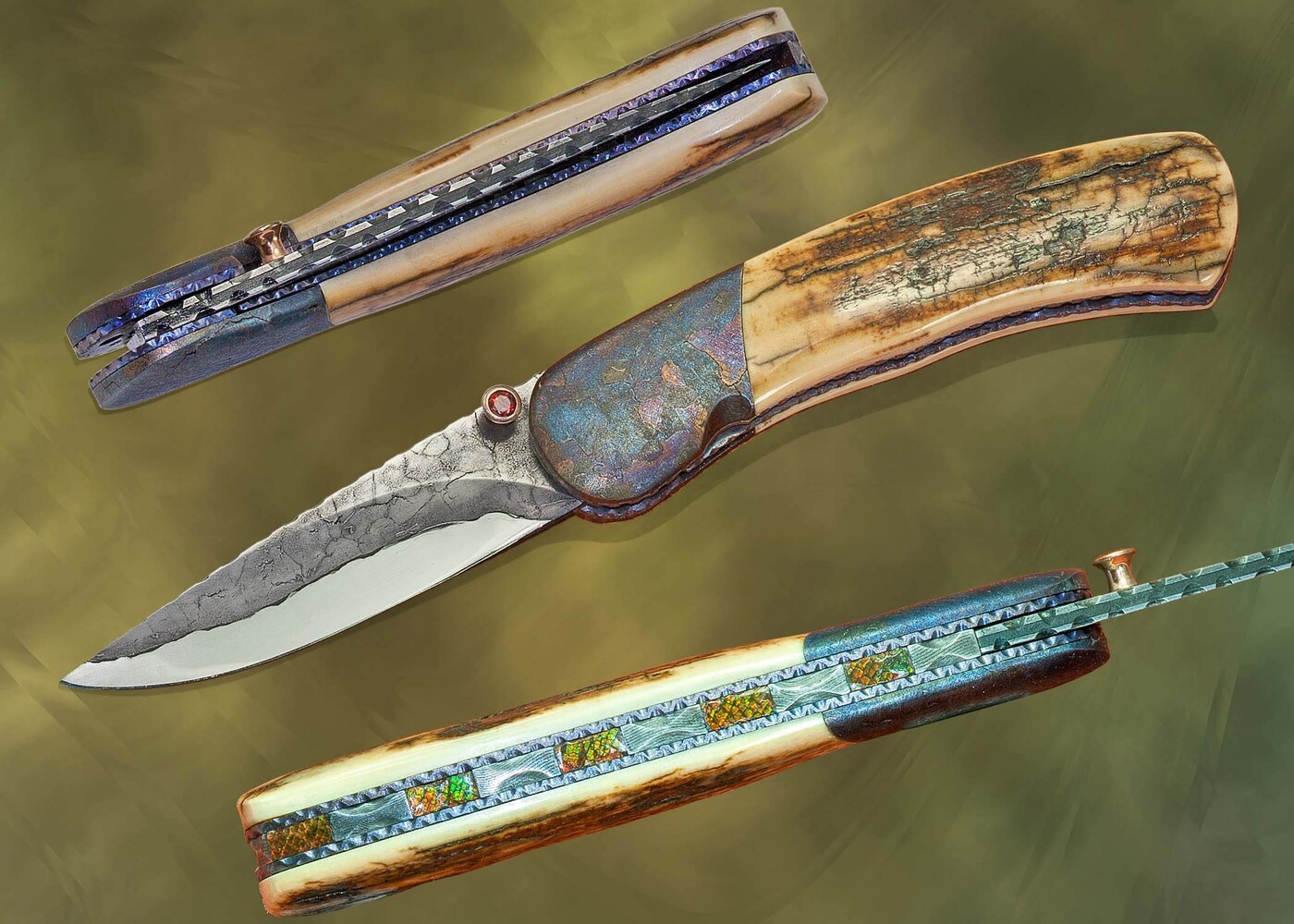 Campo de Cielo Meteorite and O1 Damascus Folder